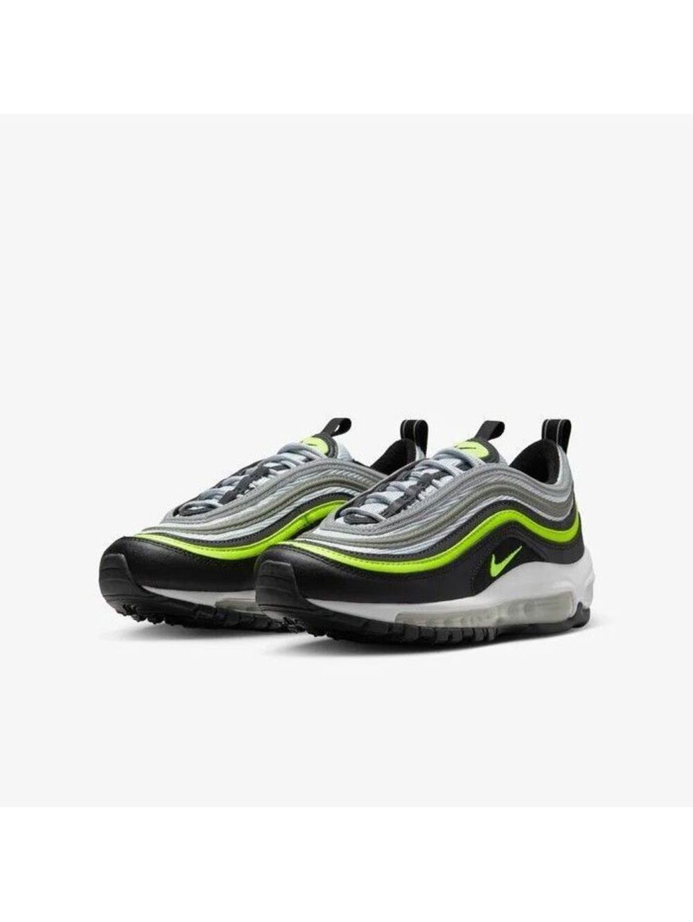 Nike Airmax 97 GS Sneakers Black Green Volt Sz Size 6 (Used)